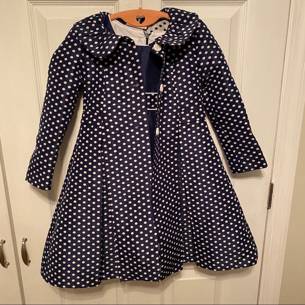 Bonnie Jean Dress & Jacket Polka Dot Blue & White